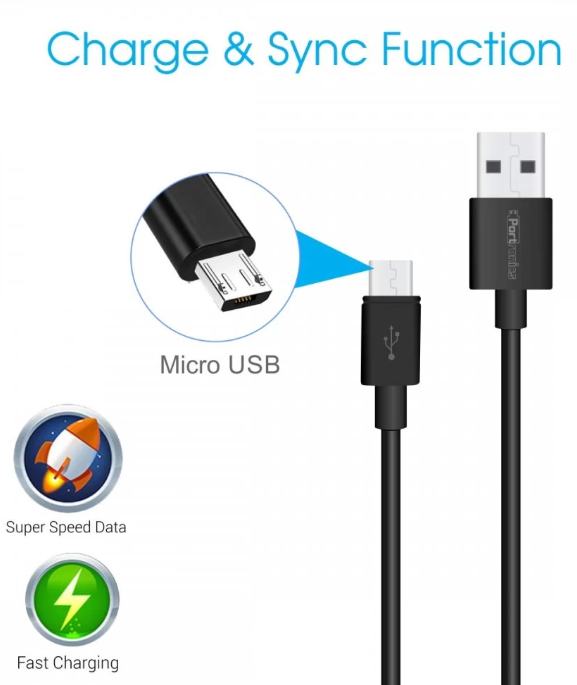 Portronics Konnect Core Micro USB Cable for Charging & Data Transfer (POR-654)