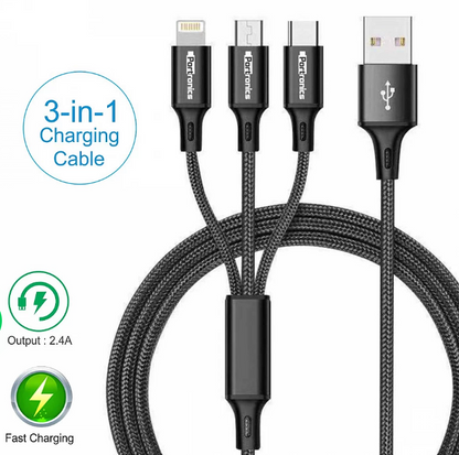 Portronics Konnect A Trio 3-In-1 Charging Cable