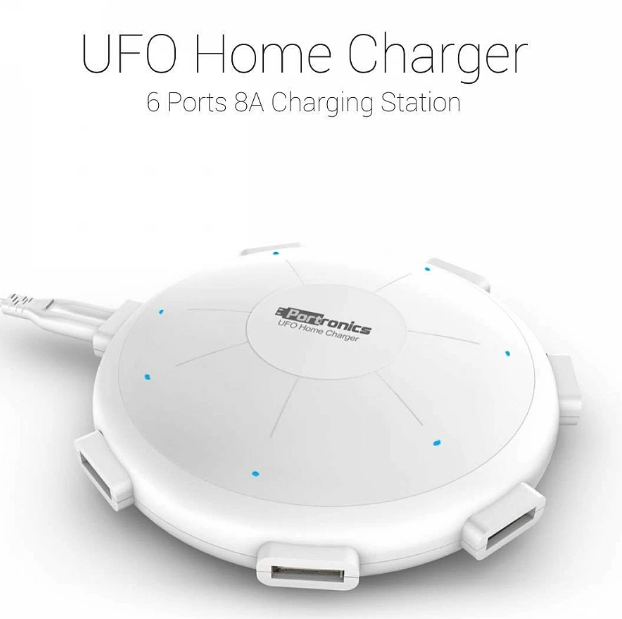 Portronics UFO Home Charger 6 Ports 8A USB Charging Station (POR-343)
