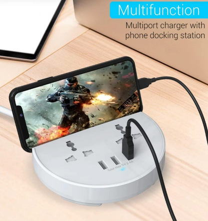 Portronics Power Bun Surge Protector with 2-AC Plugs and 3-USB Charging Ports (POR-739)
