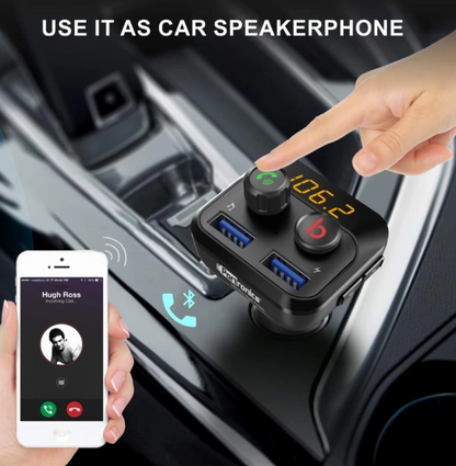 Portronics AUTO 10 SMART CAR CHARGER for Hands-Free Calling, Music Streaming, Micro SD + USB Music, 3.4A Dual USB Fast Charging(POR-320)