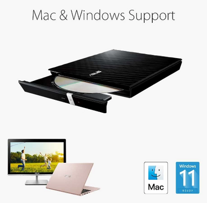 ASUS External Slim DVD Drive - 8X DVD Burner with M-DISC Support (SDRW-08D2S-U LITE)