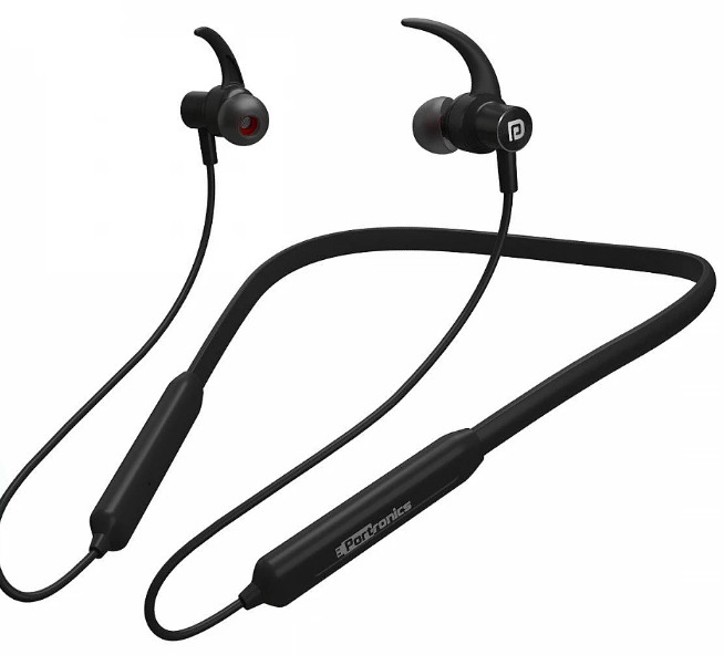 Portronics Harmonics 216 Stereo Wireless Bluetooth 5.0 Sports Headset - Black (POR-279)