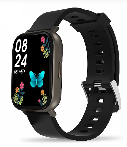 Portronics Kronos Y1 Calling Watch with Built-in Mic & Speaker - Black (POR-1427)