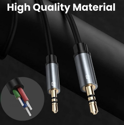 Portronics Konnect Aux 6 Spiral AUX Cable 3.5mm Metal Jack - 1.5 meter (POR-1261)